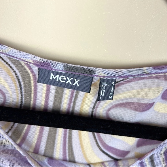 Y2K Lavender Psychedelic Pattern Mesh Top S - Picture 6 of 6